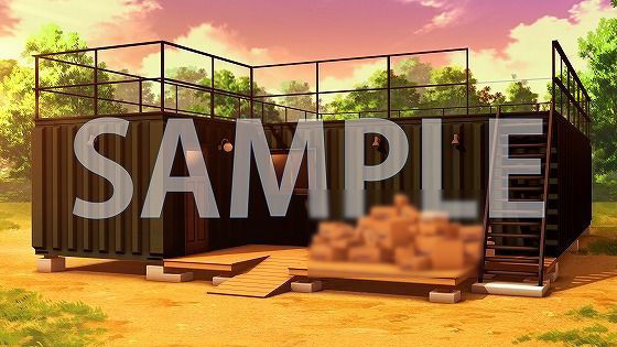 サンプル画像2:【背景素材】コンテナハウス（7004_bg01）【時間差分あり】(XERO) [d_473469]