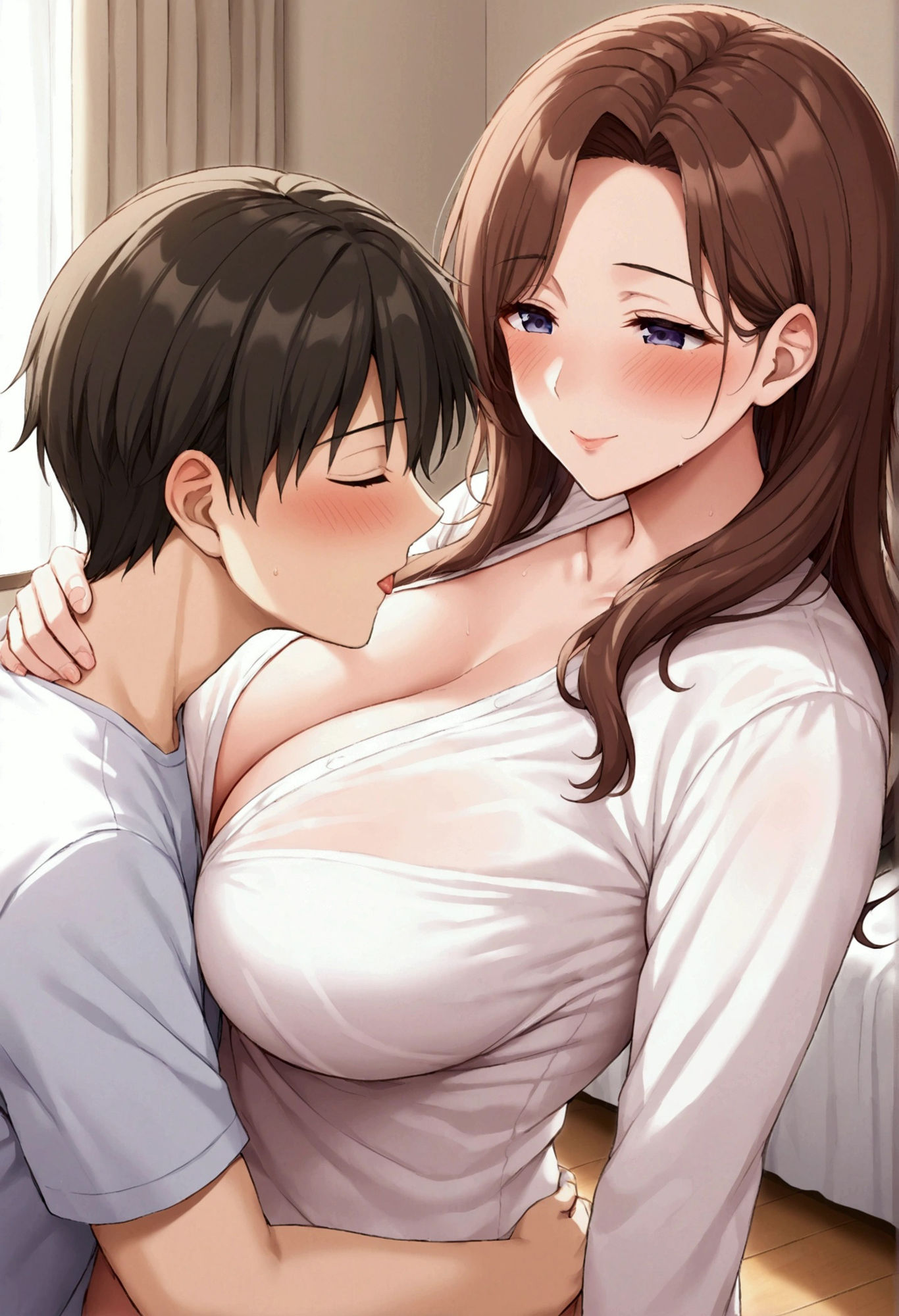 サンプル画像6:イチャイチャ美女【妄想イラスト美女図鑑vol.137】(AIイラスト美女研究所) [d_473470]