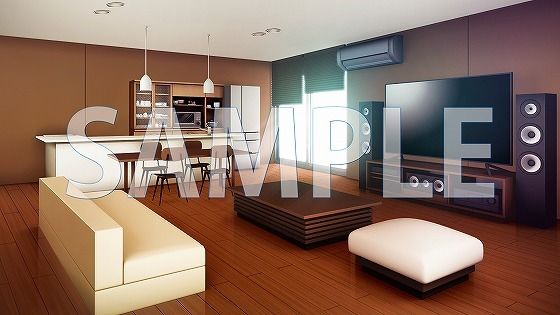 サンプル画像1:【背景素材】リビング（7004_bg03）【時間差分あり】(XERO) [d_473495]