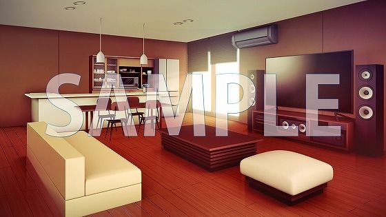 サンプル画像2:【背景素材】リビング（7004_bg03）【時間差分あり】(XERO) [d_473495]