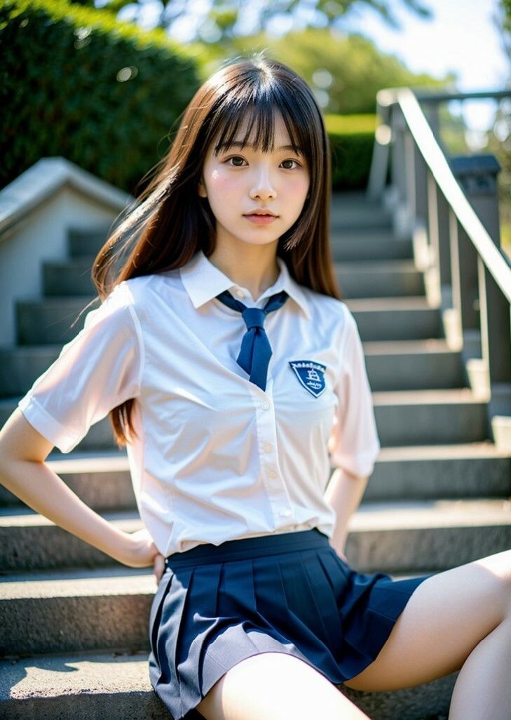 サンプル画像2:AI 女学生しゃがみ パンチラ ヌード 階段 2  308ページ(AI美女α) [d_473538]