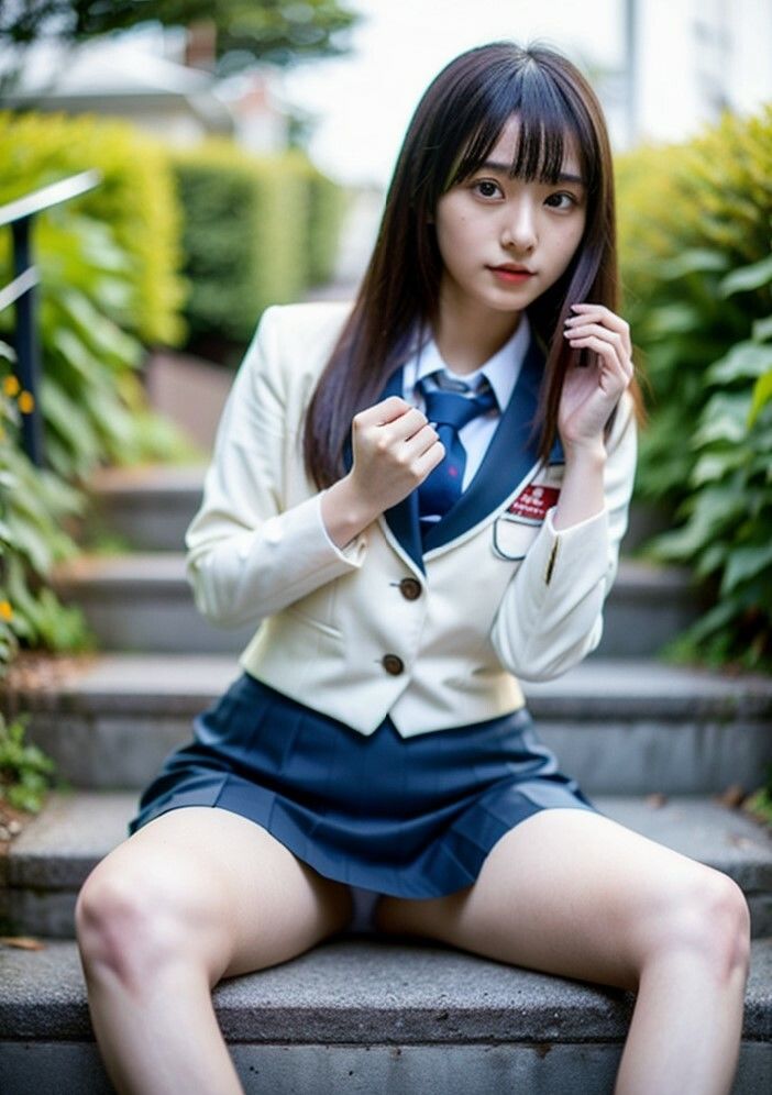 サンプル画像3:AI 女学生しゃがみ パンチラ ヌード 階段 2  308ページ(AI美女α) [d_473538]