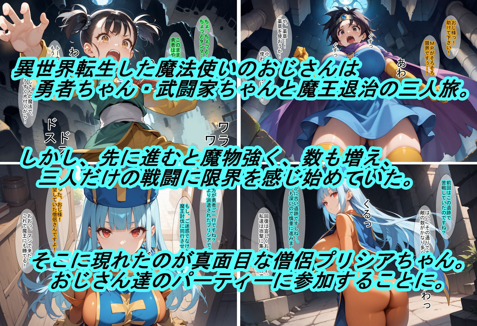 サンプル画像1:転生・魔法使いおじさん3 僧侶ちゃんをわからせる(魔術師プロトン2D) [d_473809]