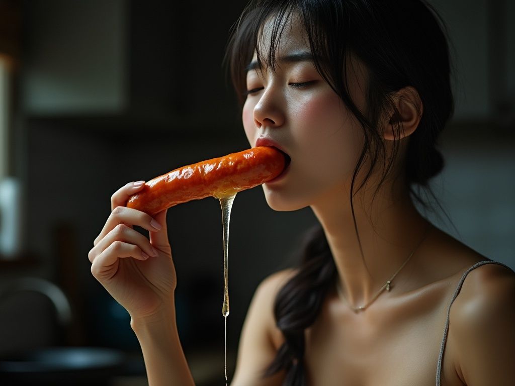 サンプル画像3:ソーセージで遊んでいる女(もう限界) [d_473889]