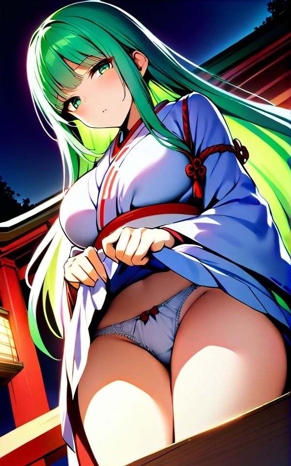 サンプル画像1:蔑んだ表情でパンツ見せてくれる巫女さん（全161枚）(つるさん) [d_473918]