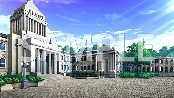 サンプル画像1:【背景素材】学園  外観（7004_bg07）【時間差分あり】(XERO) [d_473981]