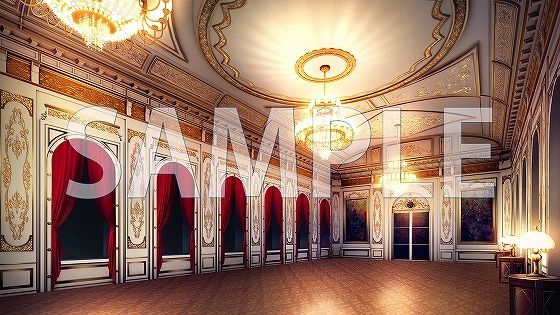 サンプル画像3:【背景素材】貴族邸  晩餐室（7004_bg14）【時間差分あり】(XERO) [d_473998]