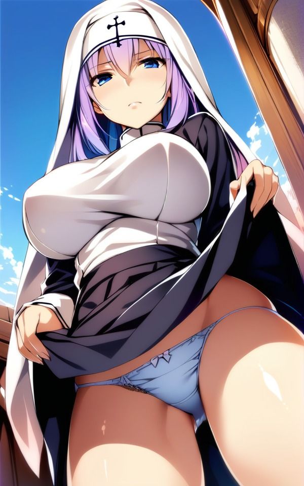 サンプル画像1:蔑んだ表情でパンツ見せてくれるシスターさん（全133枚）(つるさん) [d_474041]