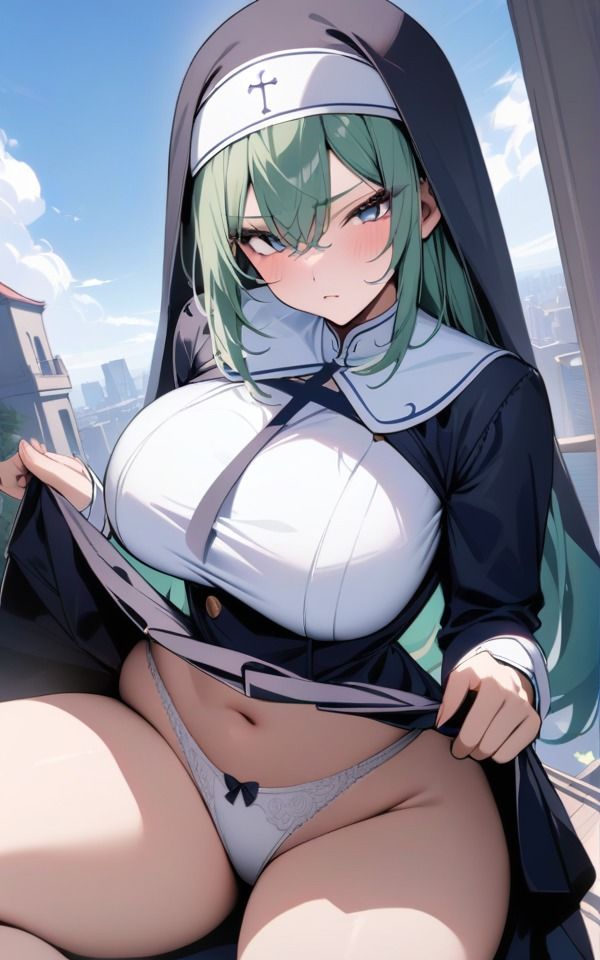 サンプル画像2:蔑んだ表情でパンツ見せてくれるシスターさん（全133枚）(つるさん) [d_474041]