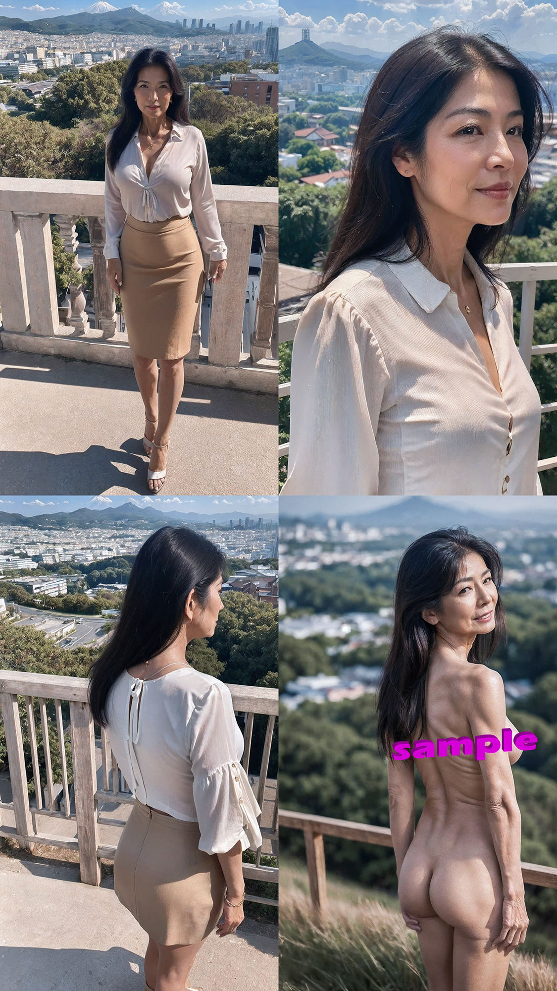 サンプル画像2:【AI】屋外で脱ぎたがる女性(熟女コレクション) [d_474097]