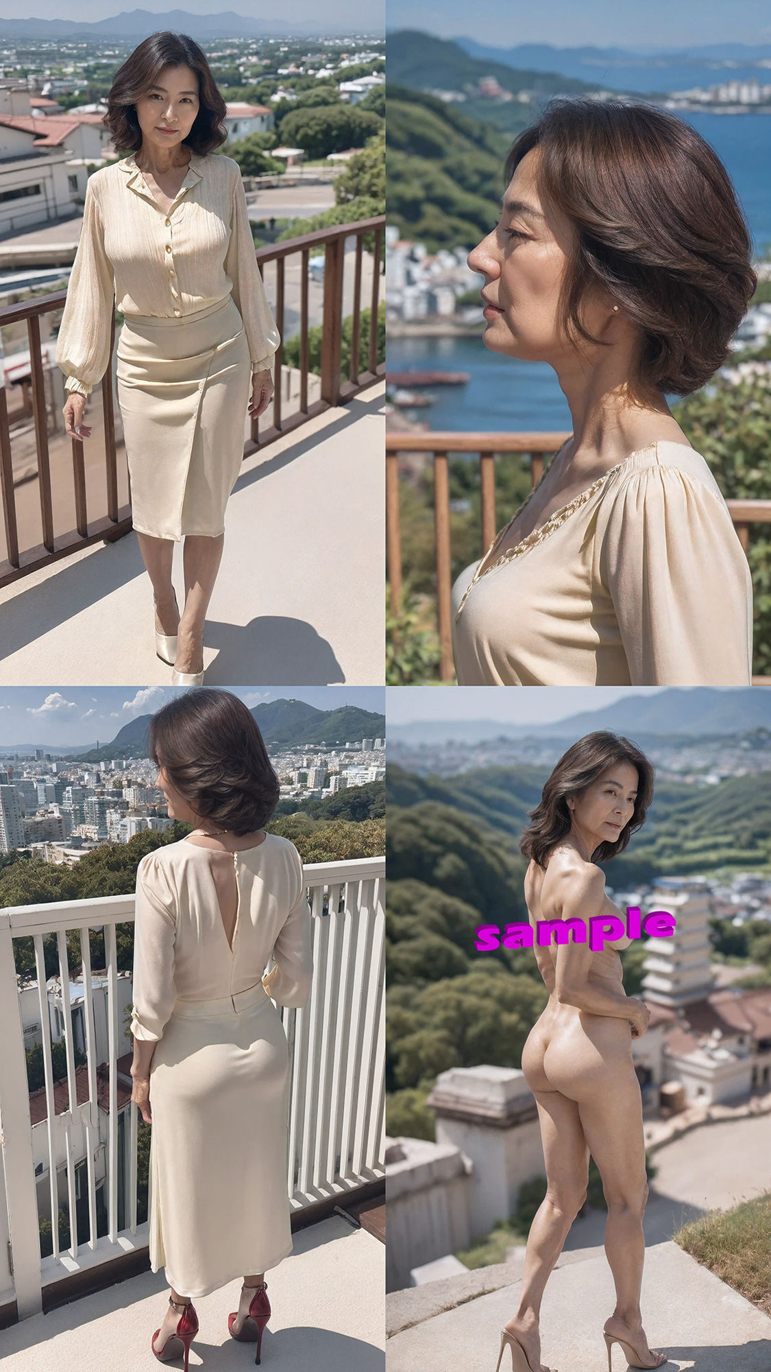 サンプル画像3:【AI】屋外で脱ぎたがる女性(熟女コレクション) [d_474097]