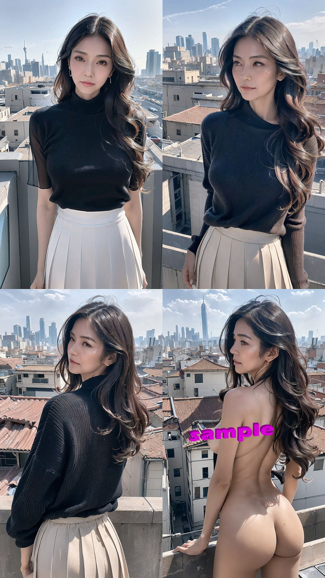 サンプル画像4:【AI】屋外で脱ぎたがる女性(熟女コレクション) [d_474097]