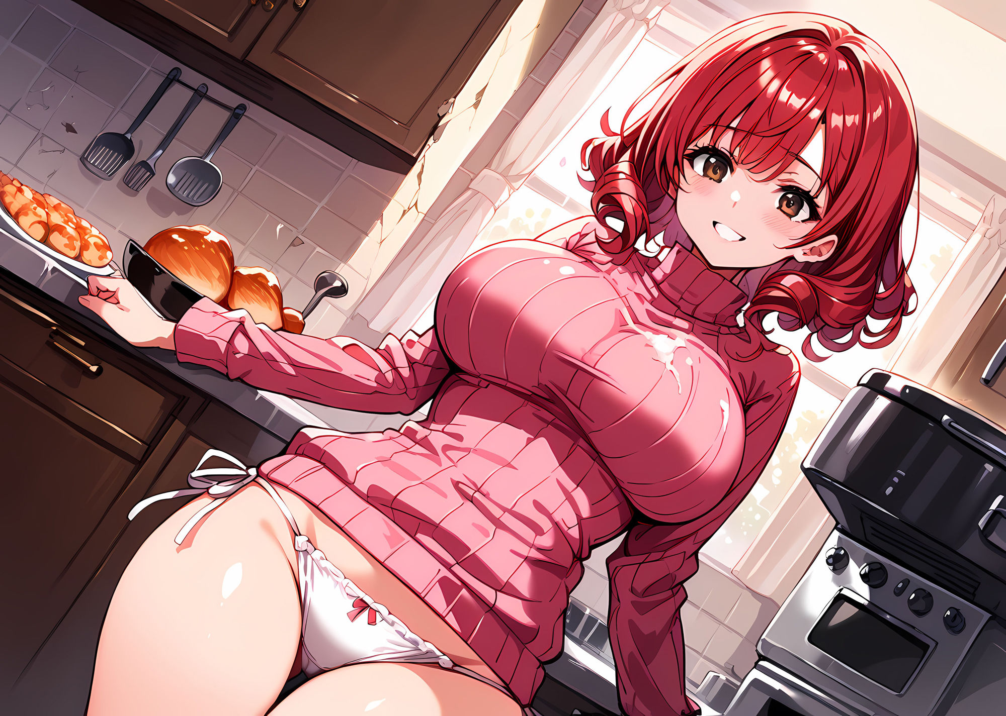 サンプル画像1:爆乳ニット人妻は今日も我慢できない！(バステトの館) [d_474224]