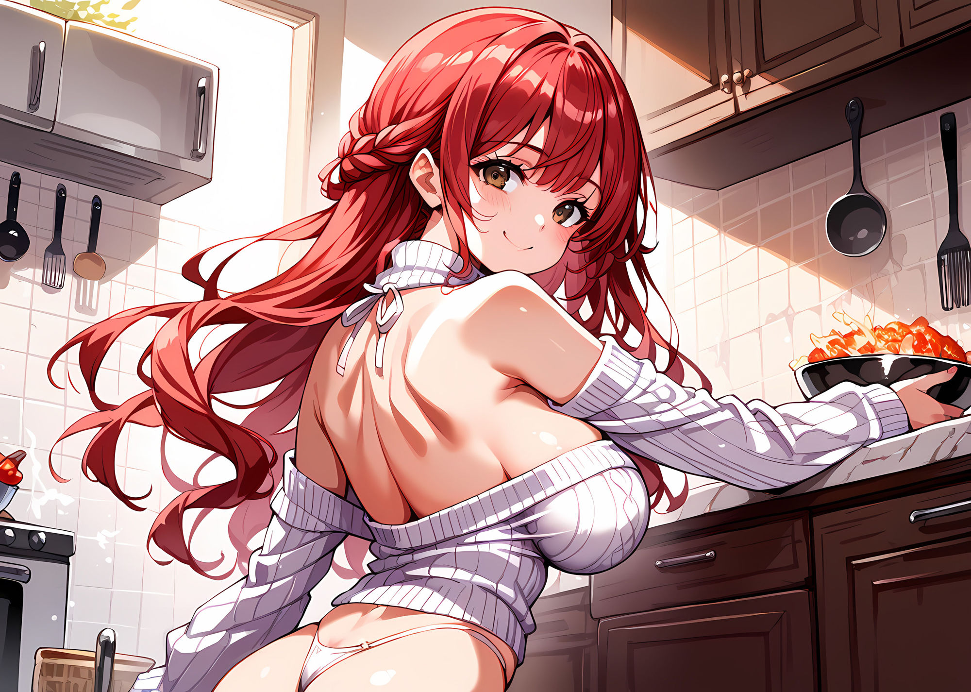 サンプル画像2:爆乳ニット人妻は今日も我慢できない！(バステトの館) [d_474224]