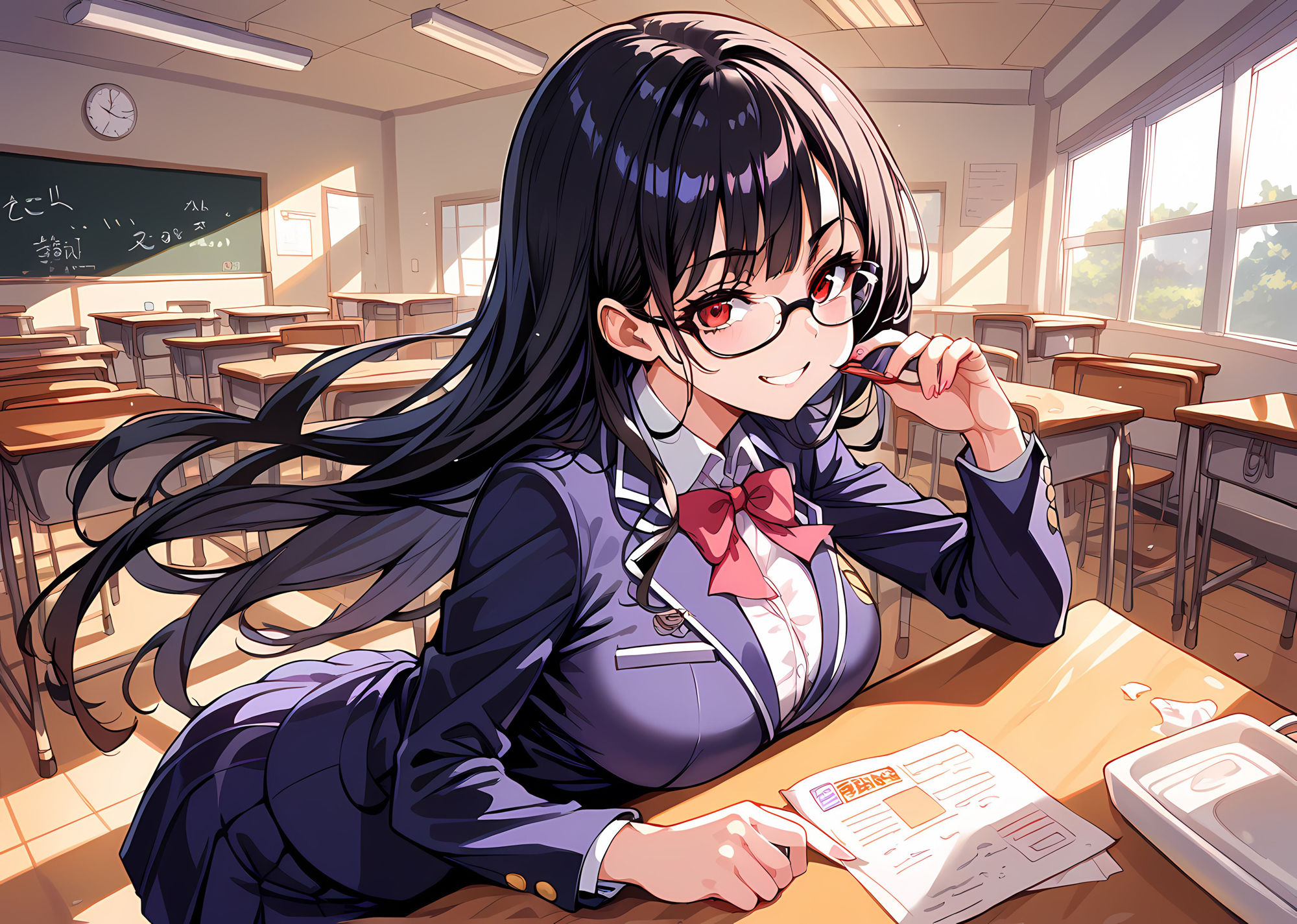 サンプル画像2:委員長もホントはシタかったんだね？3(セクメトの吐息) [d_474229]