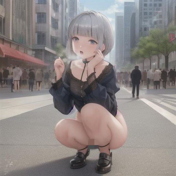 サンプル画像4:銀髪おかっぱちゃんのどこでも露出！！(まんまんちん) [d_474344]