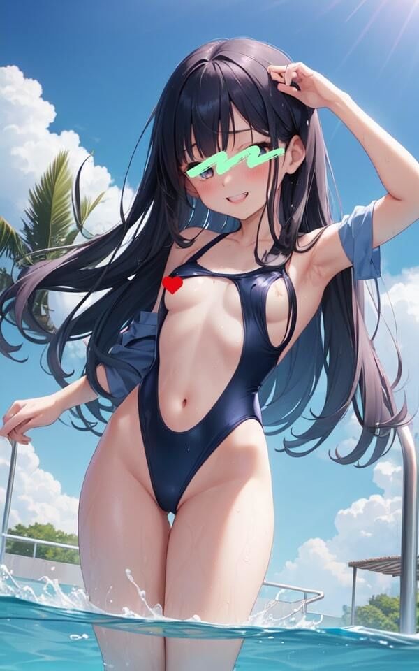 サンプル画像2:ぱっつんぱっつんのスク水 誘惑する 濡れ髪 美女(ムラムラボーイ) [d_474350]