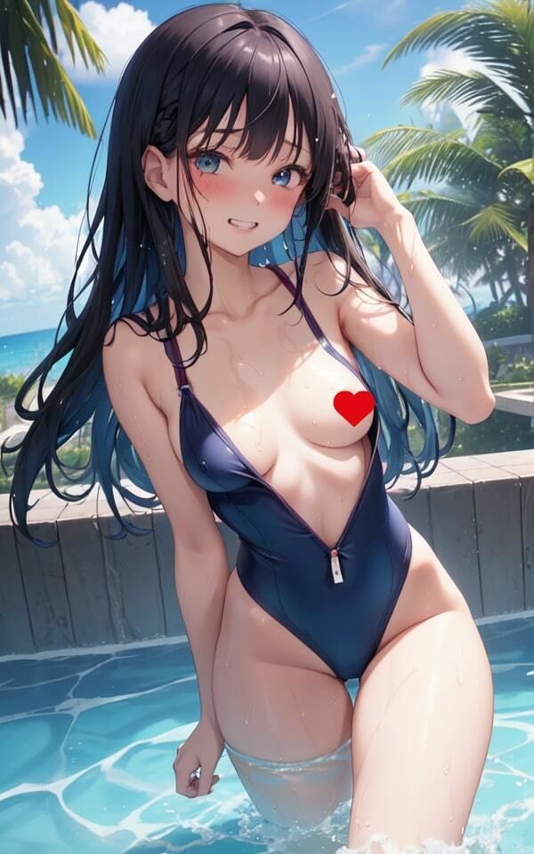 サンプル画像4:ぱっつんぱっつんのスク水 誘惑する 濡れ髪 美女(ムラムラボーイ) [d_474350]