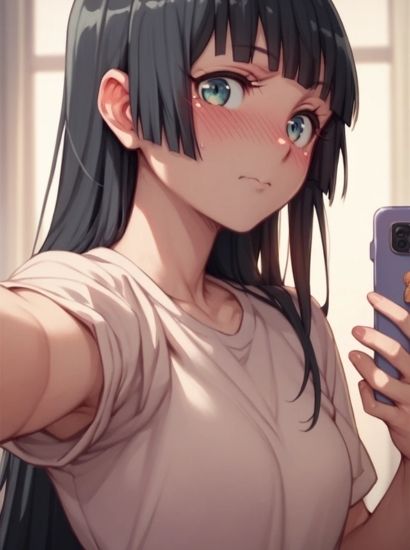 サンプル画像1:ダンベル何キロ持てる？の奏流院朱美から送られてきた自撮り写真(自撮りサークル  イカスミ工房) [d_474397]