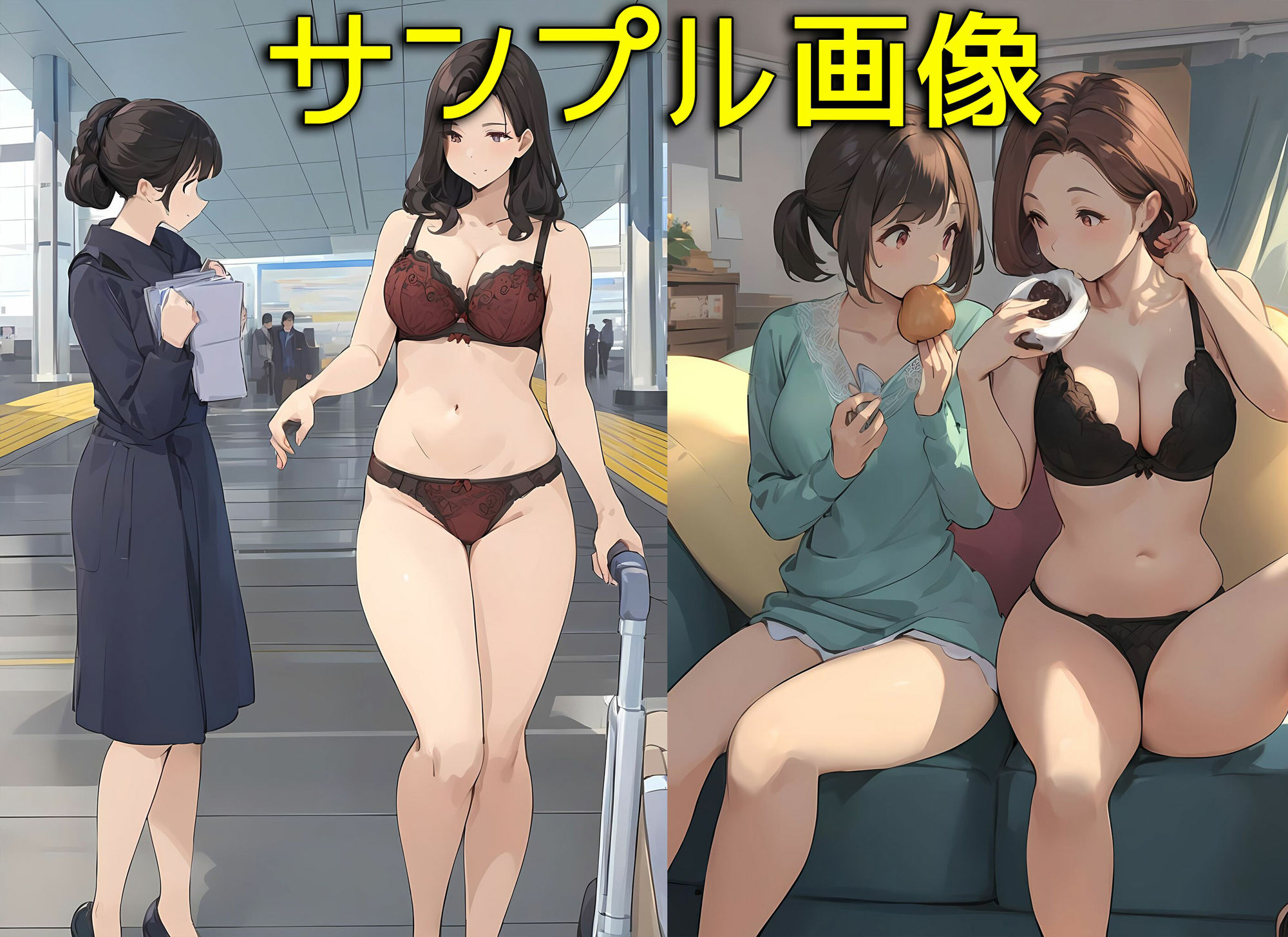 サンプル画像6:親子？友達？下着姿で歩いている女性がいるって噂があったので現場に行ったらとんでもない世界だった(日替わりさん) [d_474436]