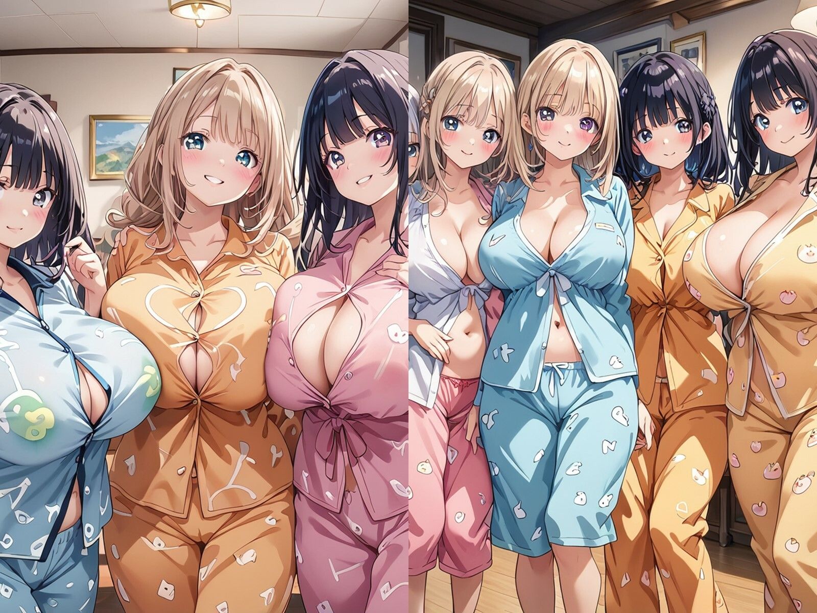 サンプル画像1:【セリフ付き】パジャマパーティーが始まったら男はオレ一人だけ(星彩レコード) [d_474461]