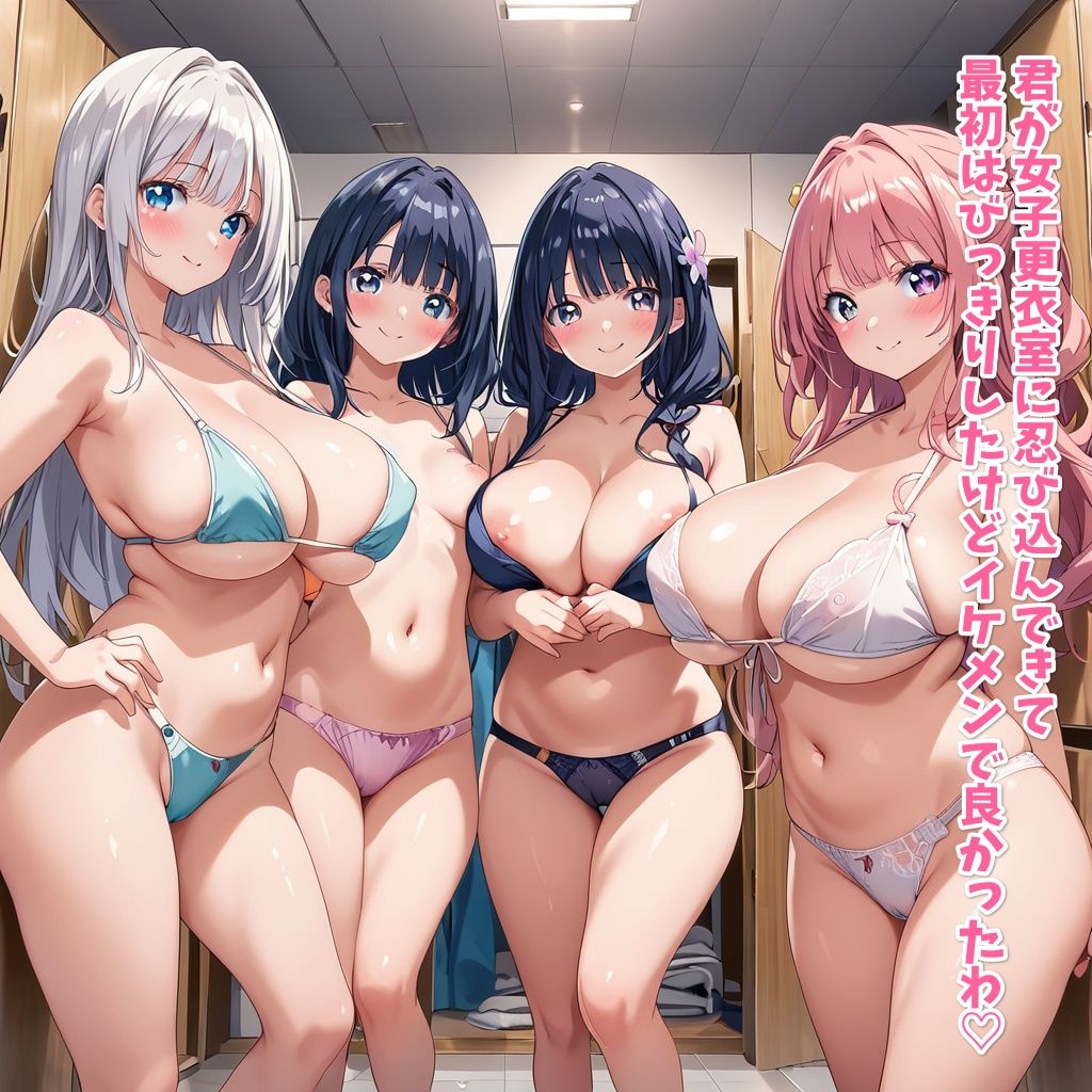 サンプル画像6:【セリフ付き】女子更衣室に入ったら下着美女にモテ始めた(星彩レコード) [d_474462]