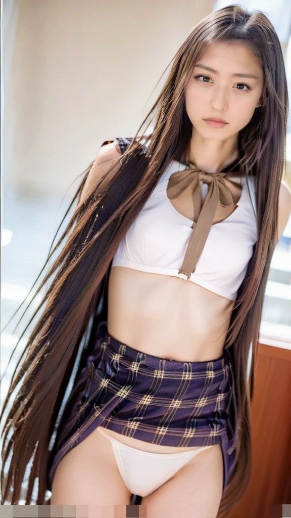 サンプル画像1:AI写真集グラビア22スカートめくりと女子学生5:エレガントな一瞬を捉えたスカートの美しさ(AIグラビアプロデューサー) [d_474661]