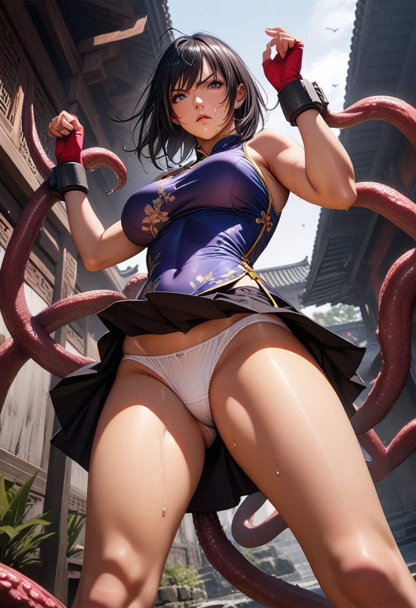 サンプル画像4:チャイナドレスカンフーガール触手遭遇戦闘パンチラ画像集(榊原大造) [d_474690]