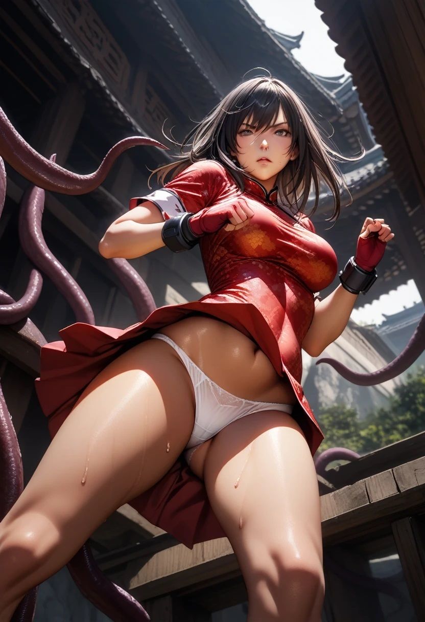 サンプル画像5:チャイナドレスカンフーガール触手遭遇戦闘パンチラ画像集(榊原大造) [d_474690]