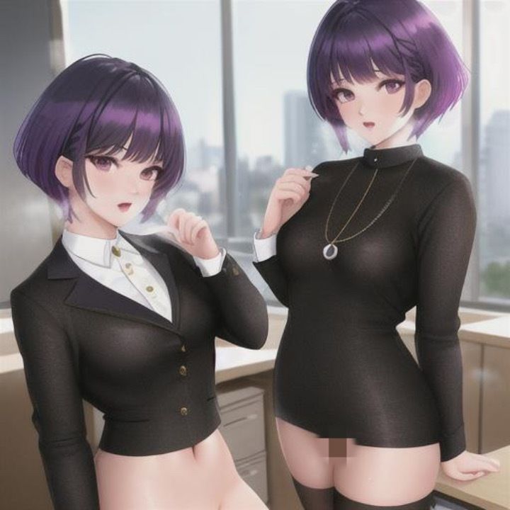 サンプル画像3:紫髪おかっぱちゃんのどこでも露出！！(まんまんちん) [d_474862]