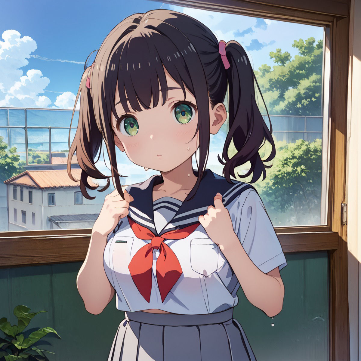 サンプル画像5:教室と空とたわわな君Part2(ぷりんぷりん) [d_474994]