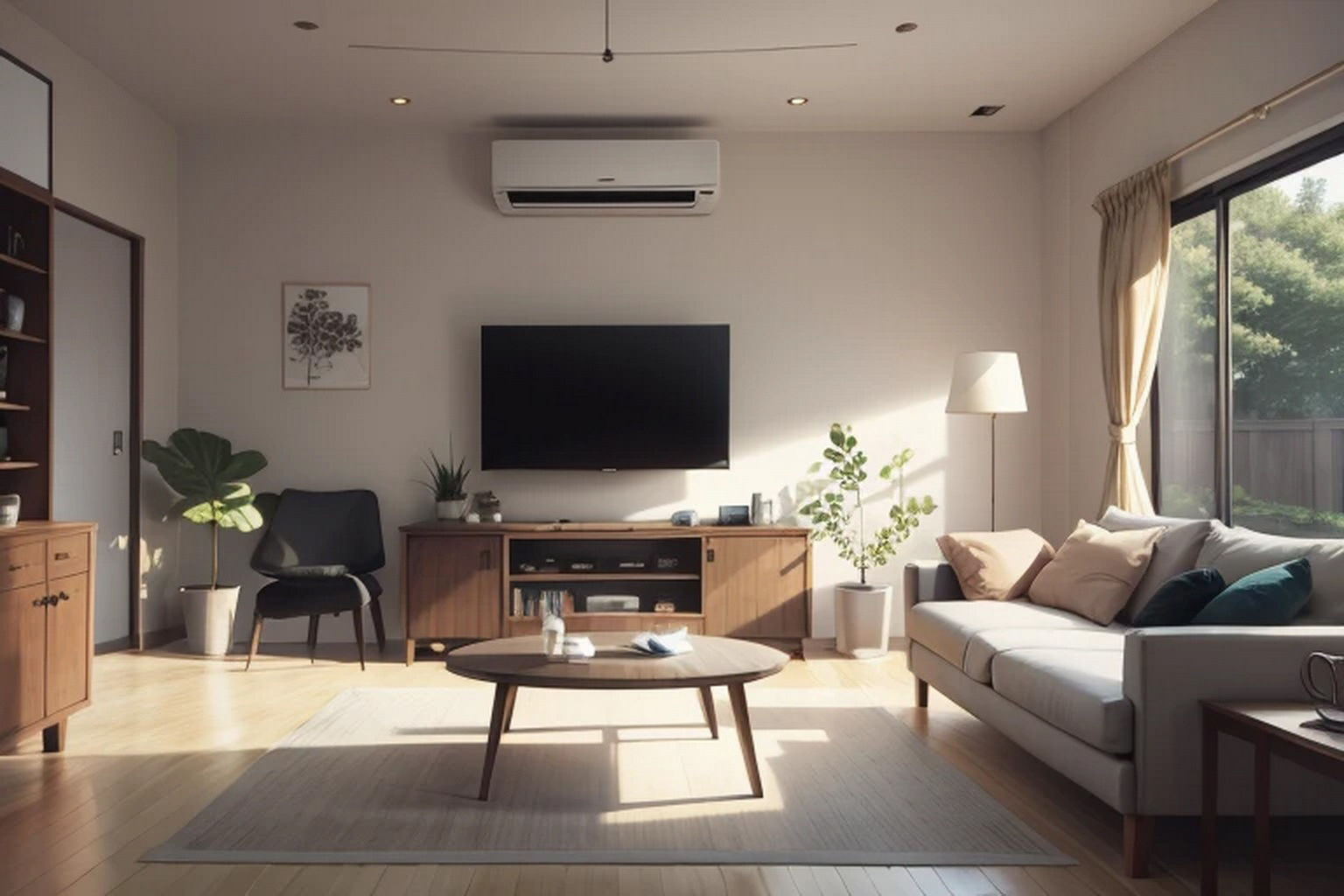 サンプル画像2:リビングルーム 背景素材2(豊川内角) [d_475062]