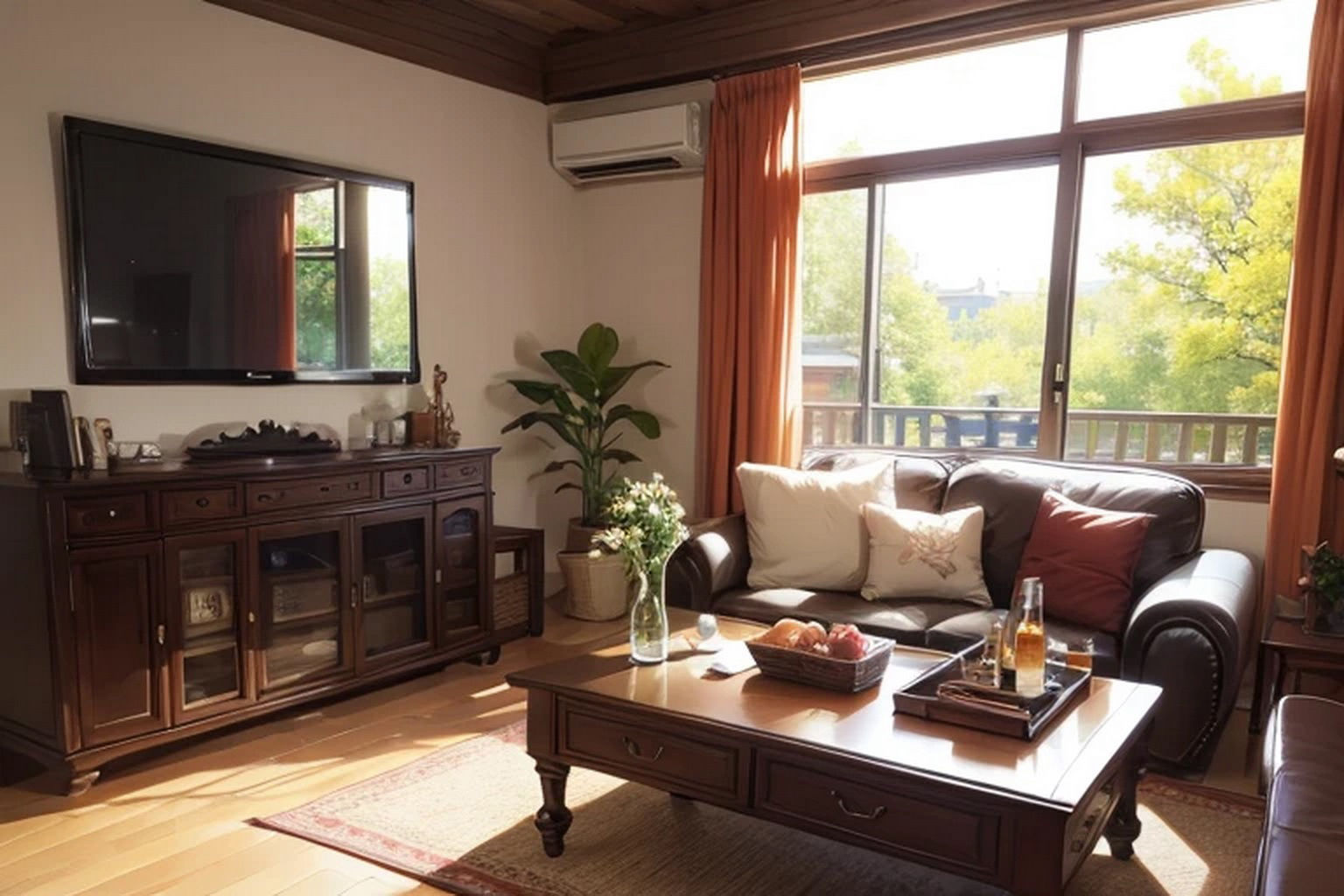 サンプル画像3:リビングルーム 背景素材2(豊川内角) [d_475062]