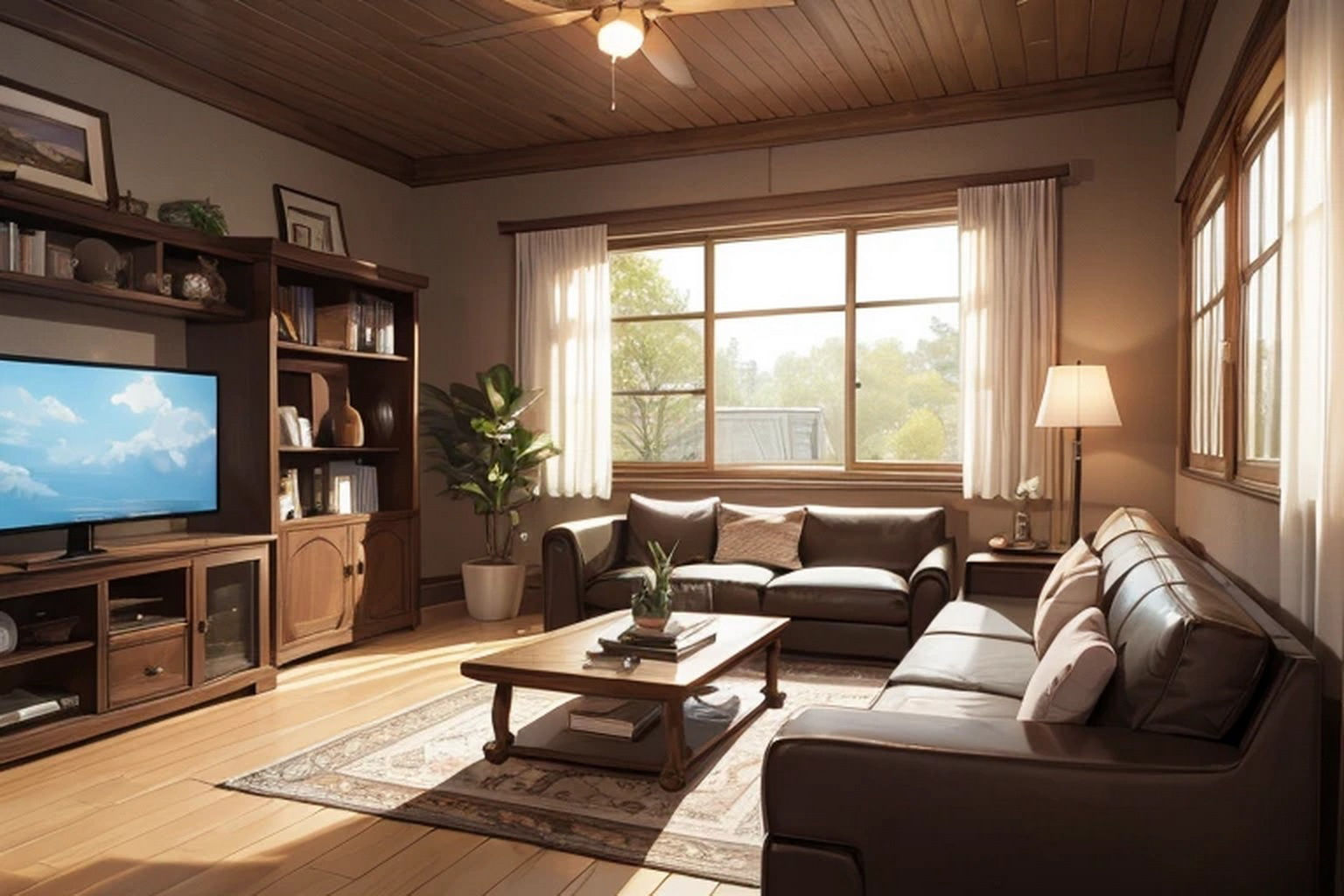 サンプル画像4:リビングルーム 背景素材2(豊川内角) [d_475062]