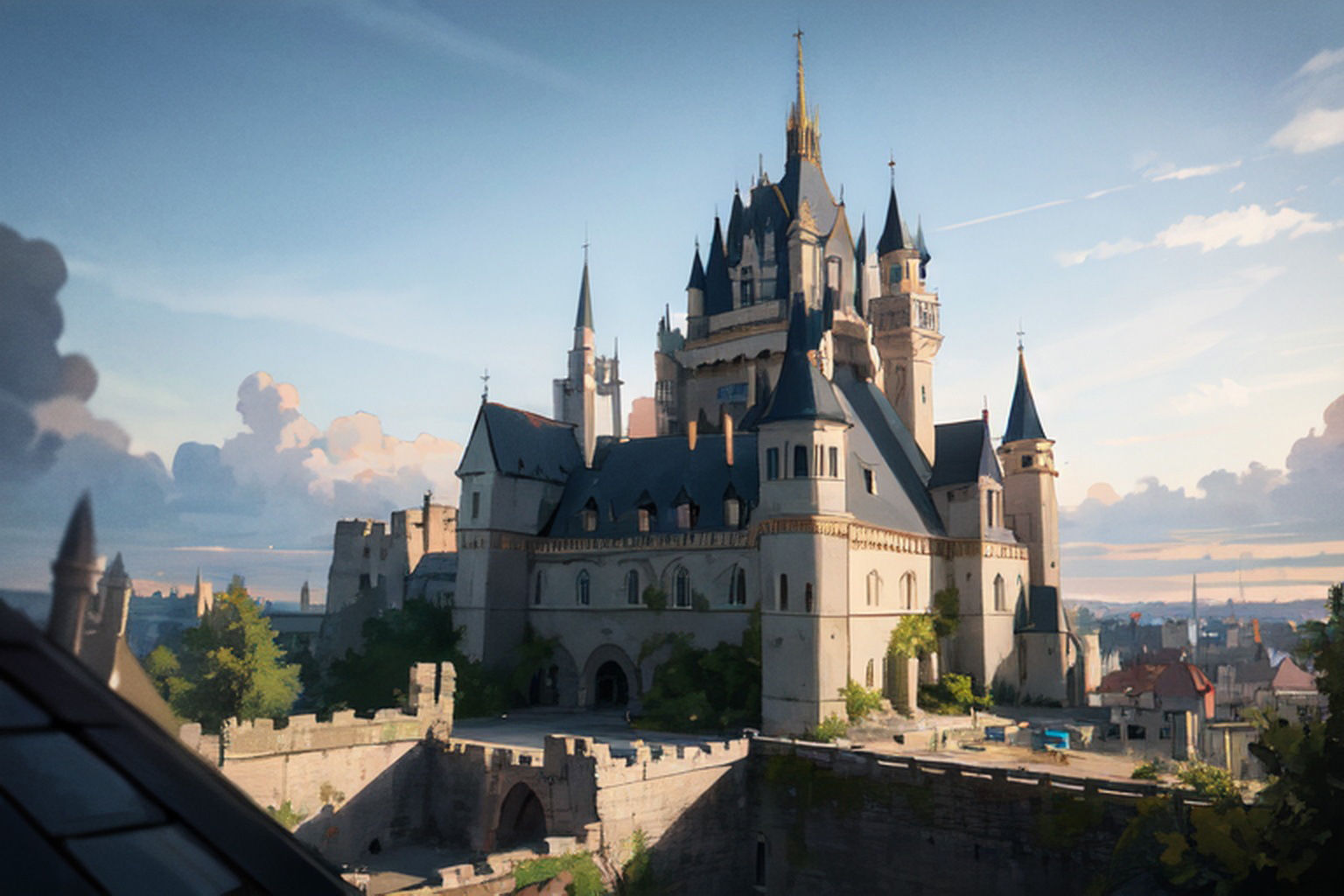 サンプル画像6:西洋の城・屋敷  背景素材(豊川内角) [d_475093]