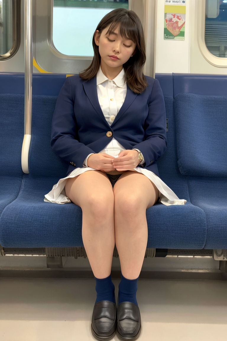 サンプル画像2:Generated Girls Collection vol.16 JKコス 電車居眠り編(かまぼこ製造工場) [d_475206]