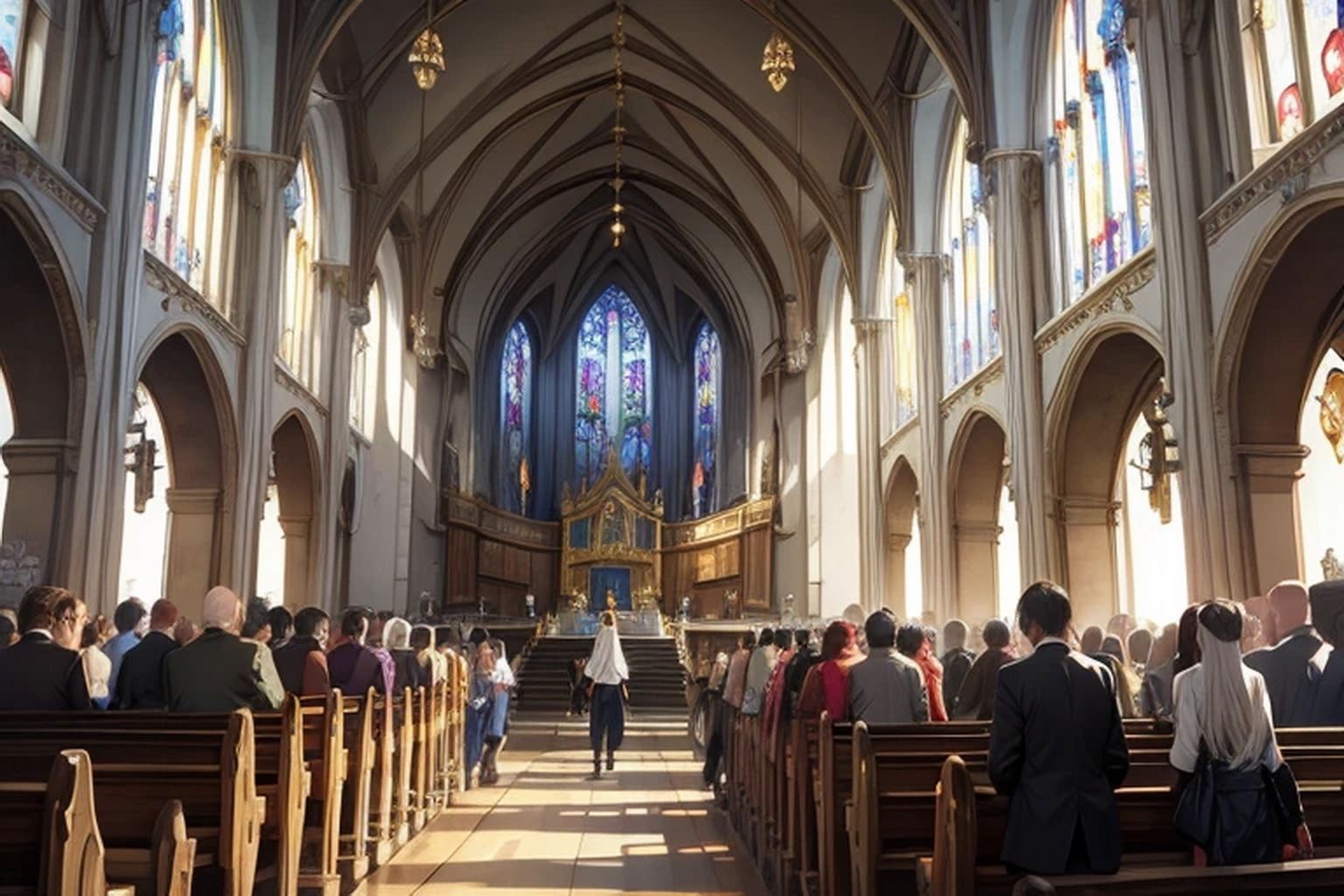 サンプル画像1:西洋の教会  背景素材(豊川内角) [d_475350]