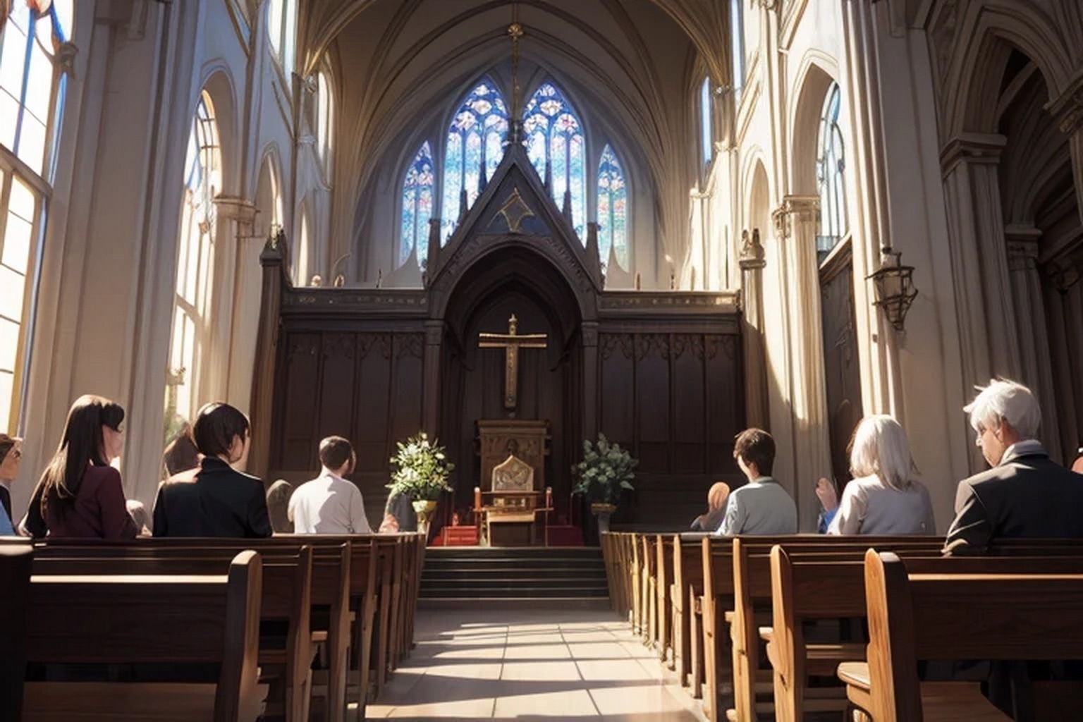 サンプル画像2:西洋の教会  背景素材(豊川内角) [d_475350]