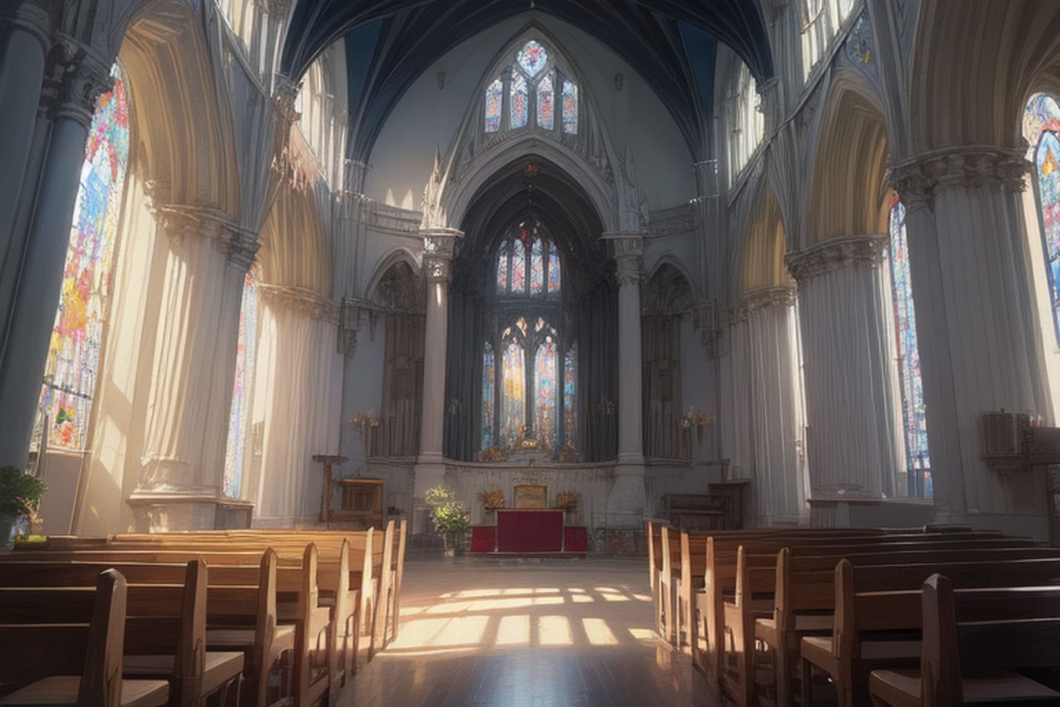 サンプル画像4:西洋の教会  背景素材(豊川内角) [d_475350]