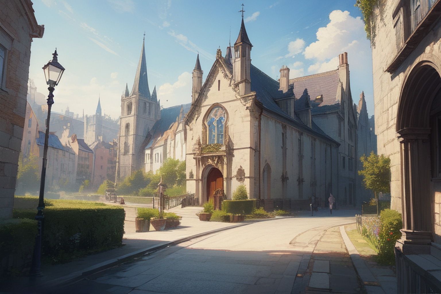 サンプル画像5:西洋の教会  背景素材(豊川内角) [d_475350]