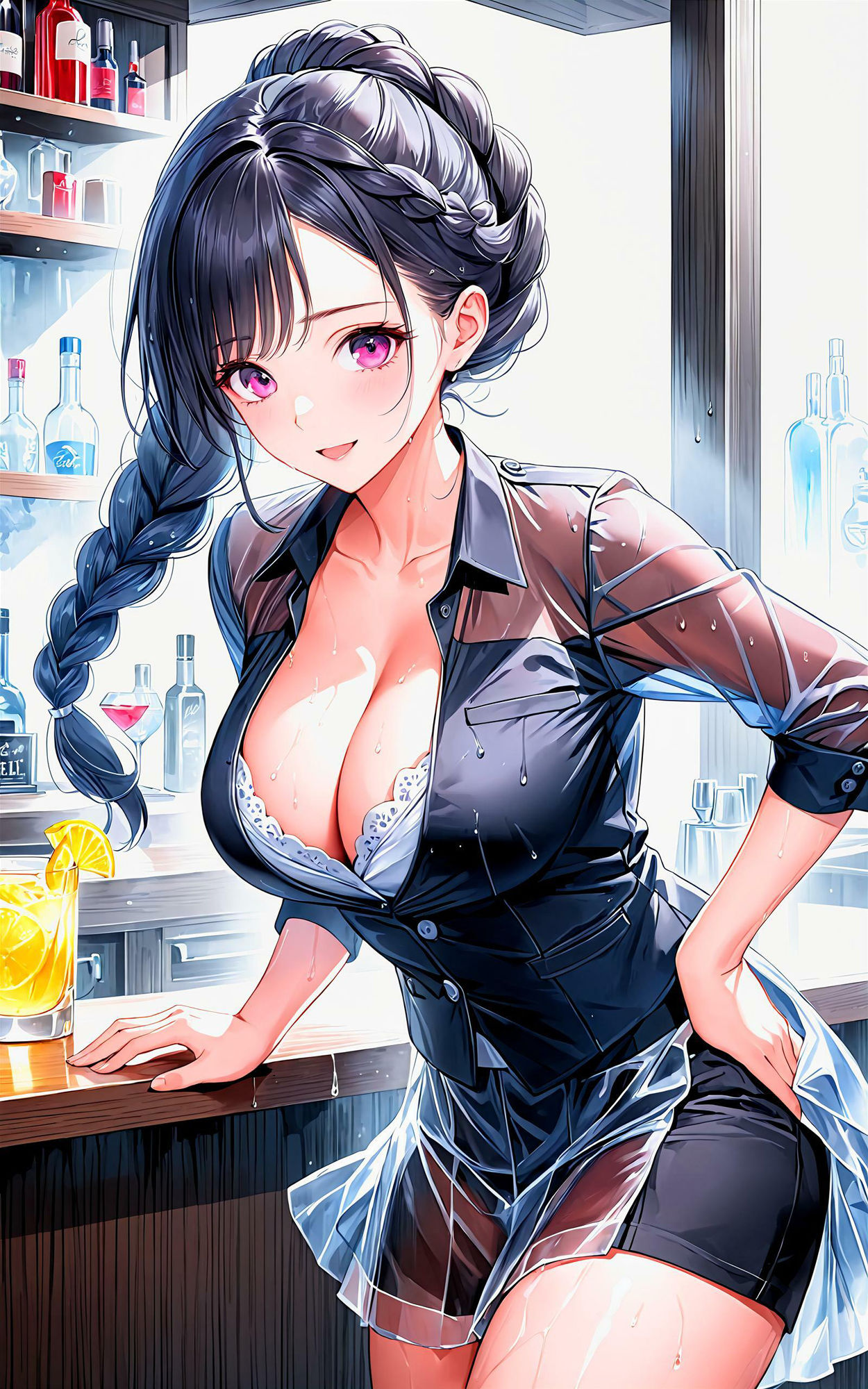 サンプル画像2:エチエチバーテンダーさん えちえちエキスで香りづけされたら今夜は帰れないんだがw vol.1(AIエチエチ部) [d_475874]