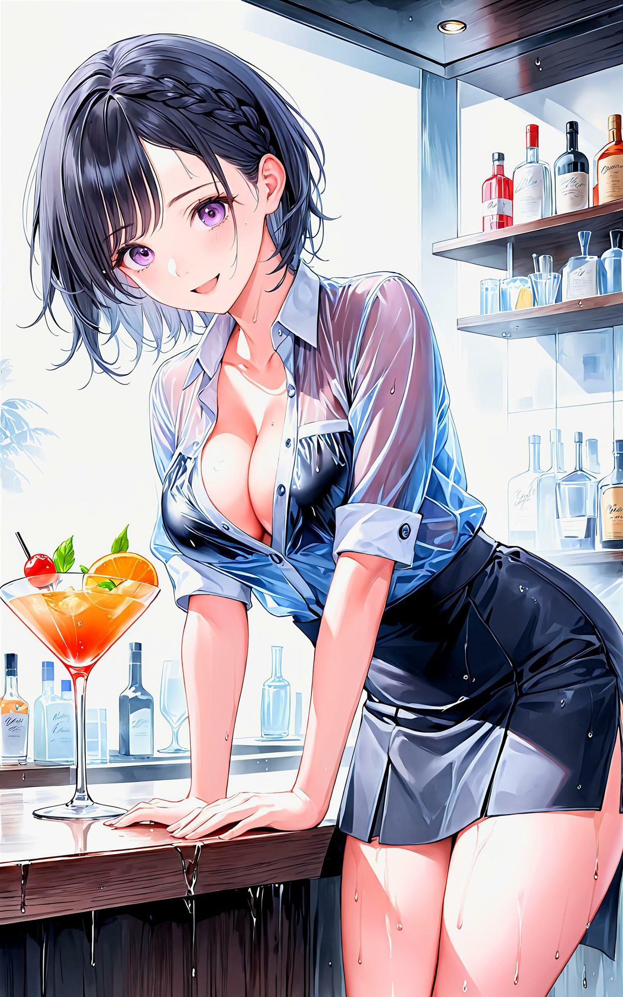 サンプル画像3:エチエチバーテンダーさん えちえちエキスで香りづけされたら今夜は帰れないんだがw vol.1(AIエチエチ部) [d_475874]