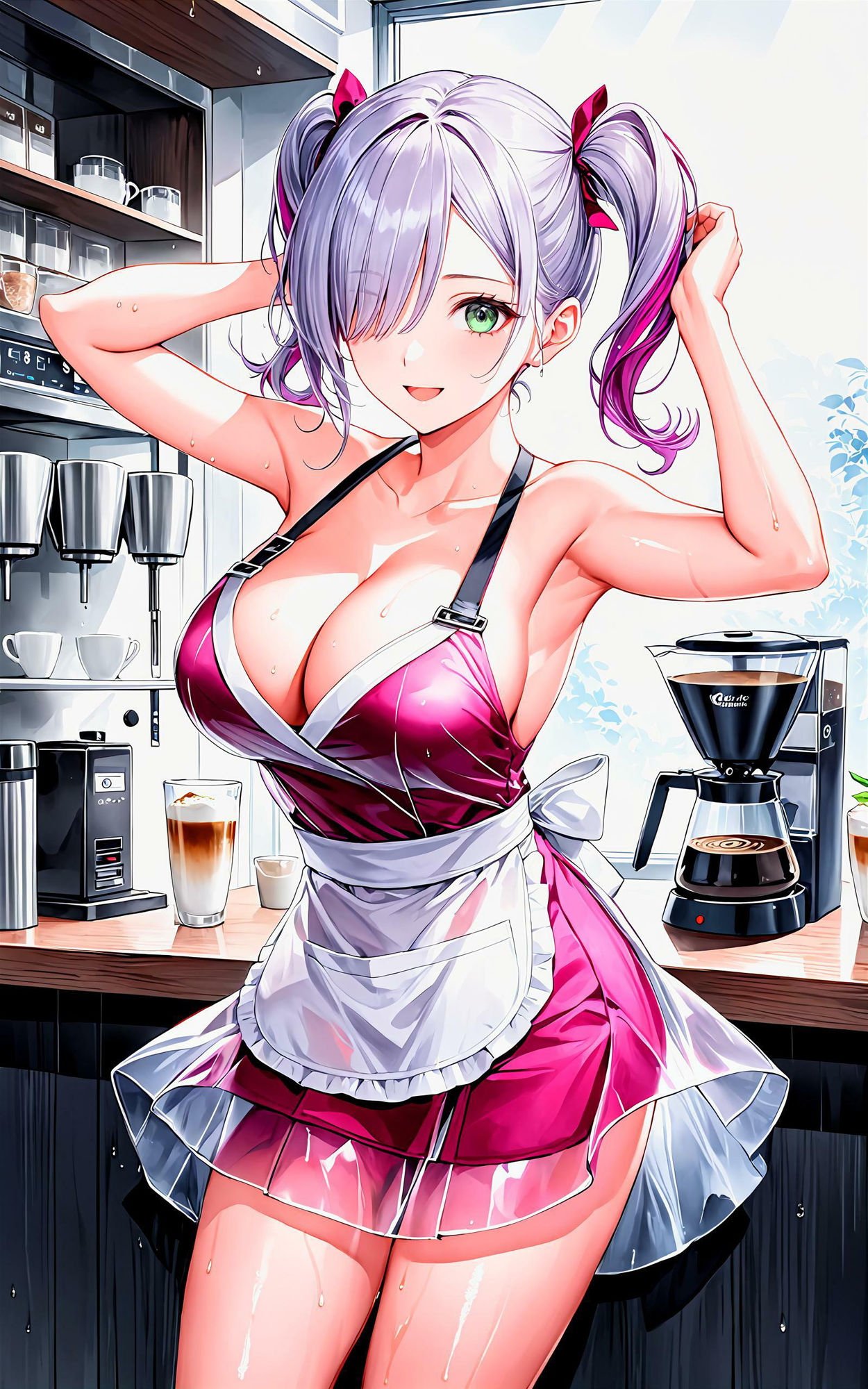 サンプル画像3:エチエチバリスタさん 昼下がりなのにそんなに急接近されたら夜が待てないんだがw vol.1(AIエチエチ部) [d_475877]