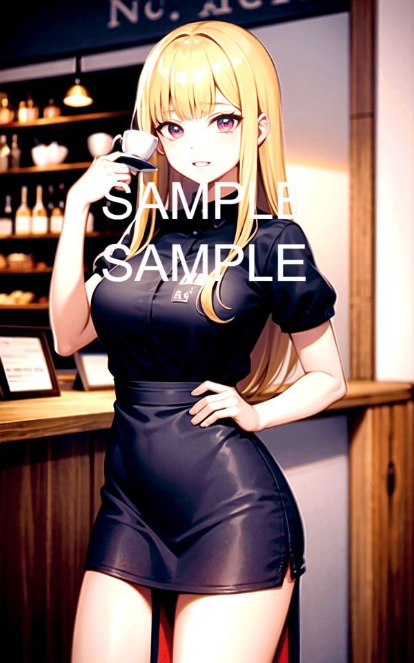 サンプル画像4:【300枚以上】ウェイトレス美女イラスト集(ラテ) [d_476061]