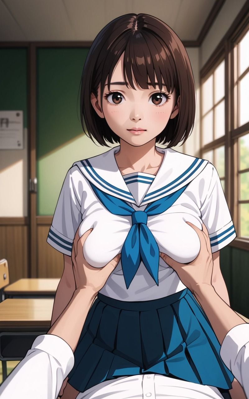 サンプル画像5:女子校生は乳首が敏感(AI理想郷) [d_476085]