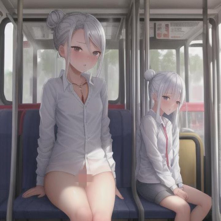 サンプル画像2:銀髪おだんごちゃんのどこでも露出！！(まんまんちん) [d_476325]