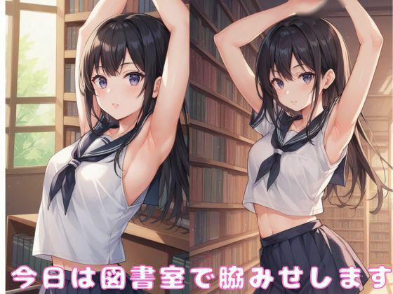 サンプル画像2:図書室で脇みせしてたら、喘ぎまくることになった話(AI結) [d_476327]