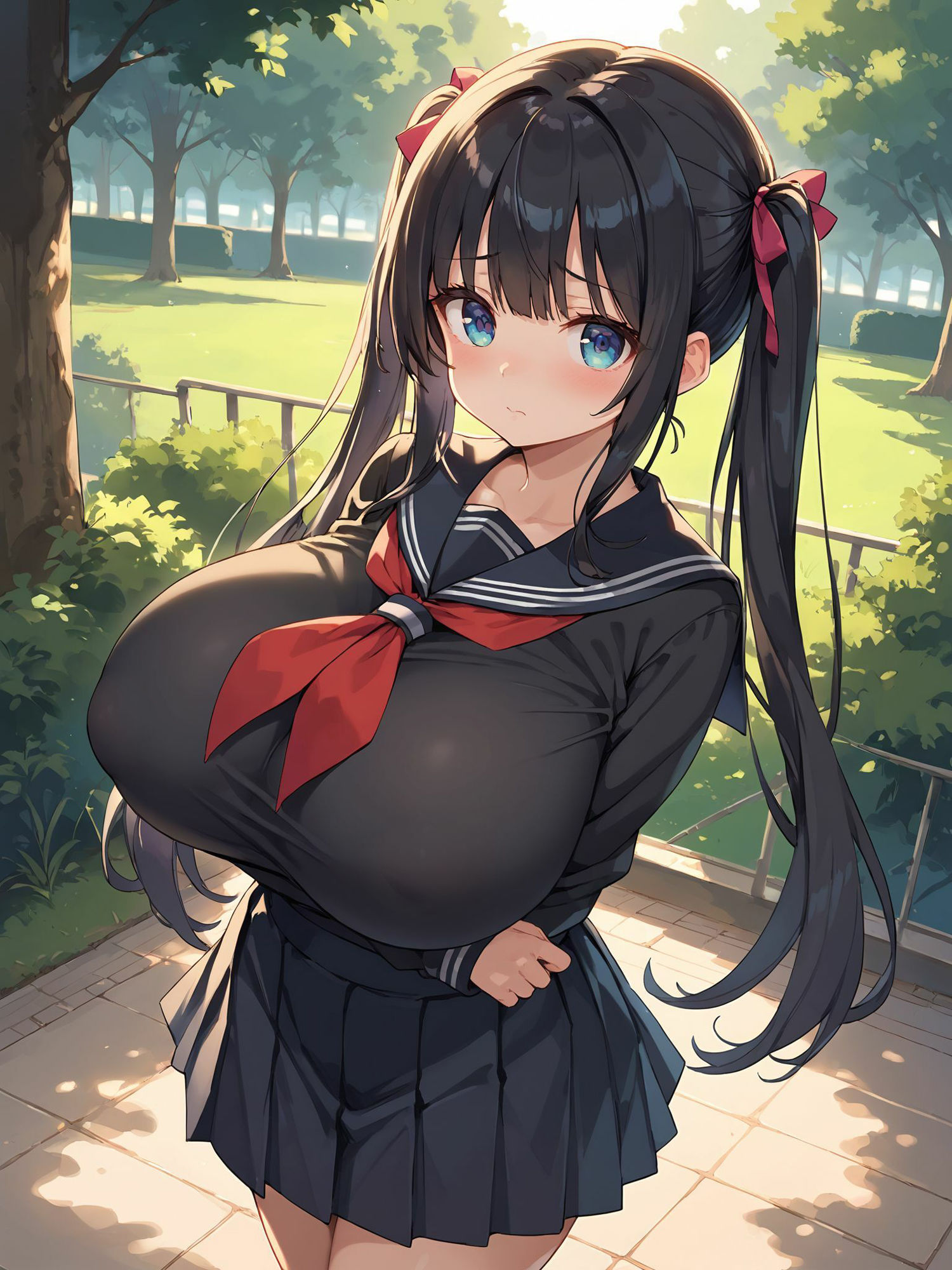 巨乳制服少女イラスト集の画像1