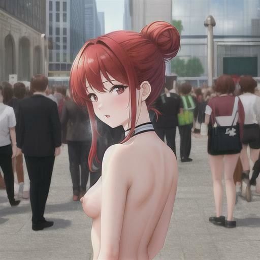 サンプル画像2:赤髪おだんごちゃんのどこでも露出！！(まんまんちん) [d_476365]