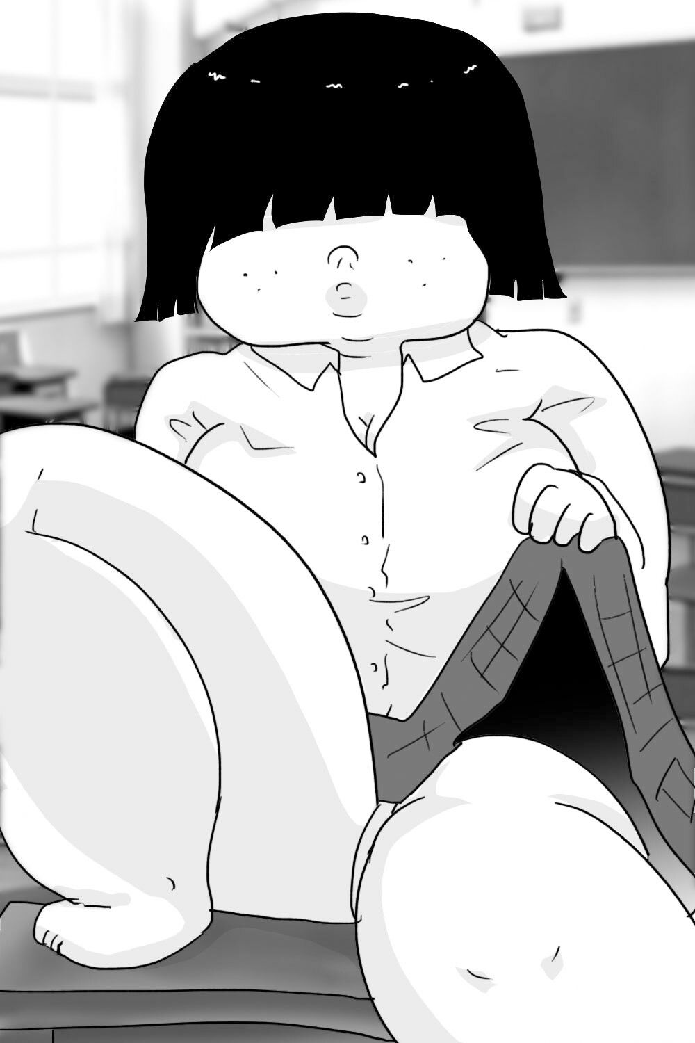 サンプル画像4:トイレの山田さん2グラビア風モノクロCG集(ゆるり堂桜庵) [d_476477]